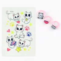 Кольцо 3 шт с тату «Будь самой красивой» 8 х 12 см Кольцо 3 шт с тату «Будь самой красивой» 8 х 12 см