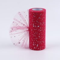 Фатин с блёстками, 15 см, 11 &plusmn; 1 г/кв.м, 23 &plusmn; 1 м, цвет ярко-розовый №61