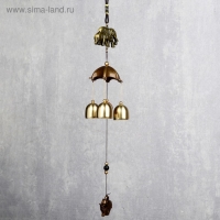 Музыка ветра металл "Семейство слонов" 3 колокольчика 1 фигурка 38 см Музыка ветра металл "Семейство слонов" 3 колокольчика 1 фигурка 38 см