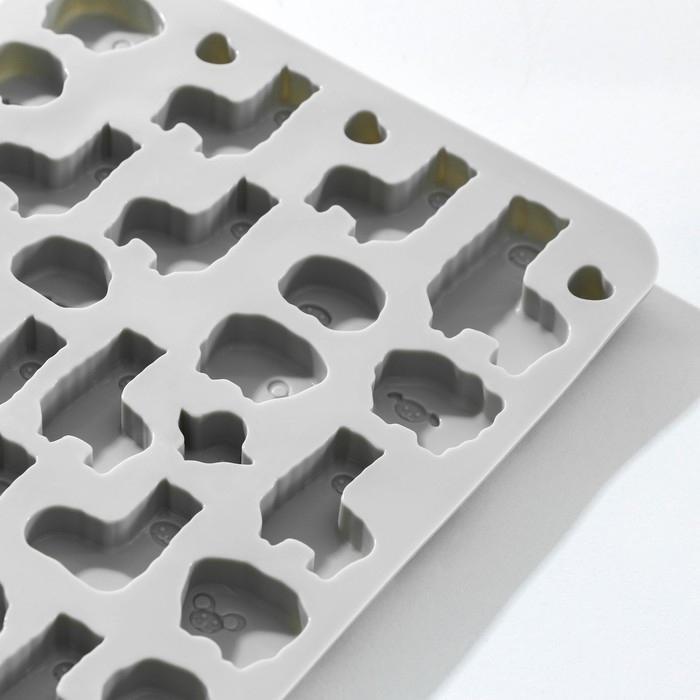 Форма для мармелада Доляна &laquo;Ферма&raquo;, силикон, 23&times;12,5&times;1 см, 53 ячейки, цвет МИКС