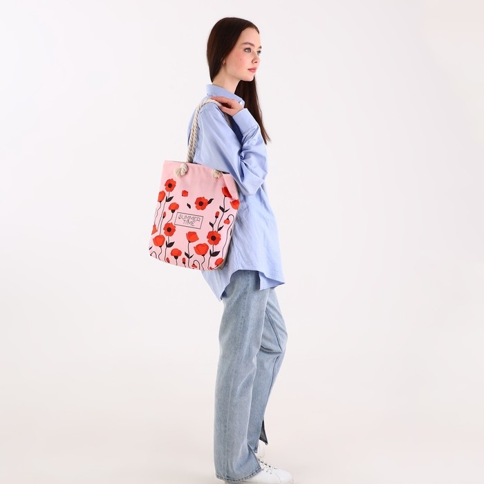 Сумка женская пляжная "Summer Time", 35х40 см