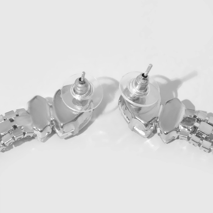 Серьги висячие со стразами «Водопад» овал 3 нити, цвет белый в серебре, 32 см Серьги висячие со стразами «Водопад» овал 3 нити, цвет белый в серебре, 32 см