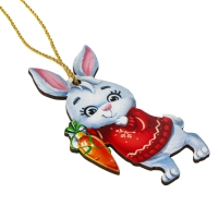 Ёлочная деревянная подвеска &laquo;Новый год! Зайчик&raquo;