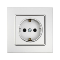 Розетка одноместная TOT Elegant, 16 А, скрытая, с з/к, серебристая Розетка одноместная TOT Elegant, 16 А, скрытая, с з/к, серебристая