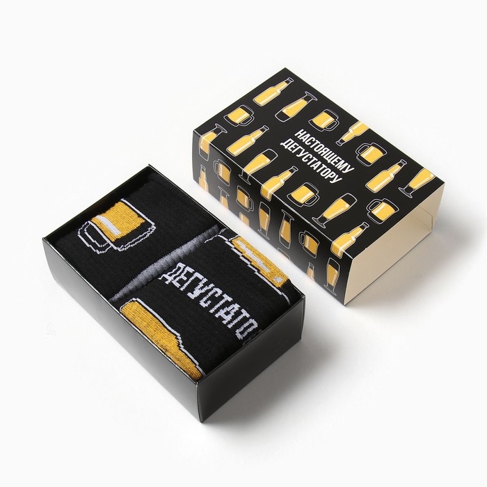 Набор мужских носков Набор мужских носков "Дегустатор" 2 пары, размер 41-44 (27-29 см)