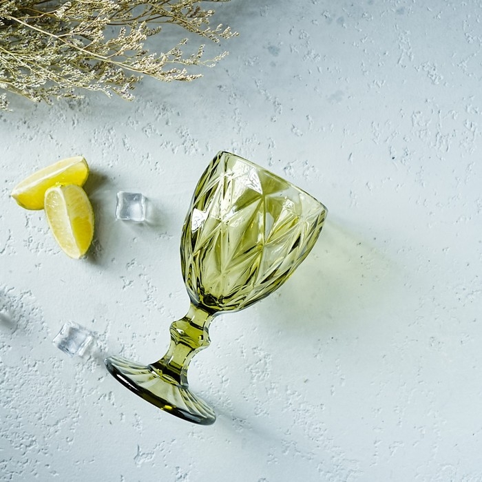 Бокал для вина стеклянный Magistro &laquo;Круиз&raquo;, 250 мл, 8&times;15,3 см, цвет зелёный