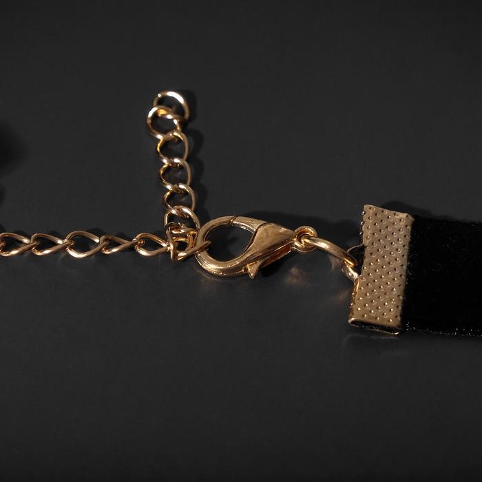 Чокер &laquo;Стразинка&raquo; капля в огранке, цвет белый в золоте , длина 37 см