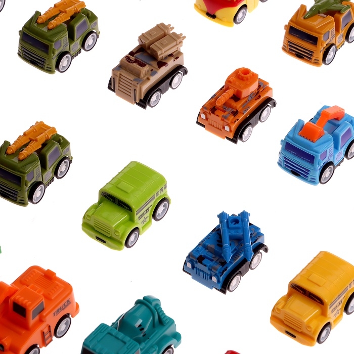 Машинки детские &laquo;Мега набор&raquo;, в ведре, инерционные, 65 шт., с игровым полем