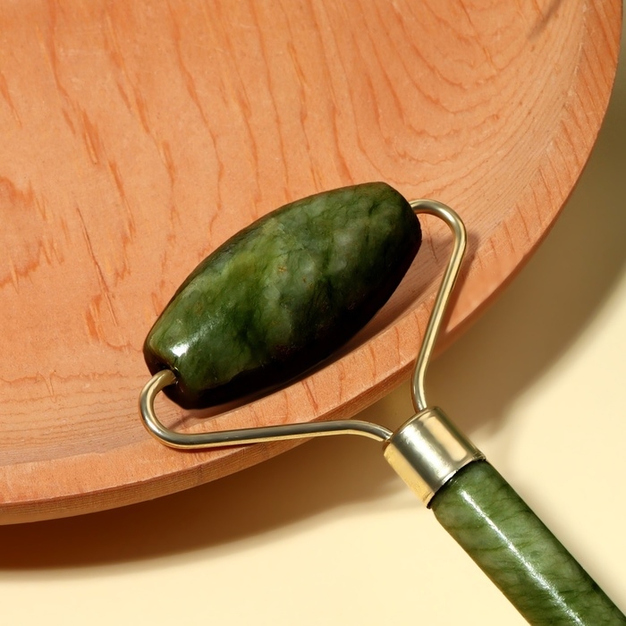 Массажёр - роллер &laquo;Гуаша&raquo;, 14 &times; 5,8 см, цвет зелёный