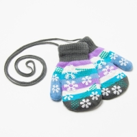 Варежки детские, цвет серый/полосочки, размер 14,5х6,7 Варежки детские, цвет серый/полосочки, размер 14,5х6,7