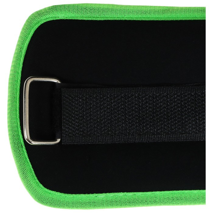 Утяжелители неопреновые ONLYTOP, 2 шт. х 0,25 кг, цвет чёрный/салатовый