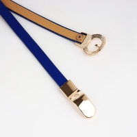 Ремень женский, ширина 1 см, пряжка металл, цвет синий