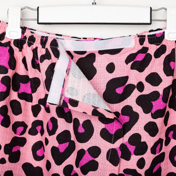 Полотенце для бани Leopard женское парео, 80х150&plusmn;4 см,хл., ваф. полотно, 160 гр/м2