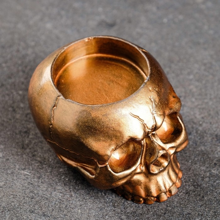 Подсвечник Подсвечник "Череп" бронза, 9х7х5см