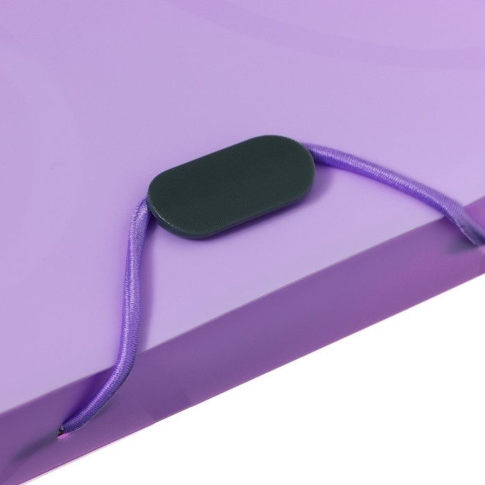 Папка на резинке А6, 12 отделений, узоры, фиолетовая пастель