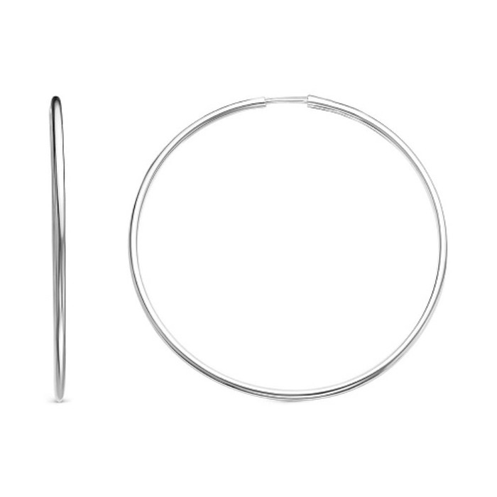 Серьги-кольца &laquo;Классика&raquo; d=4,2 см, посеребрение