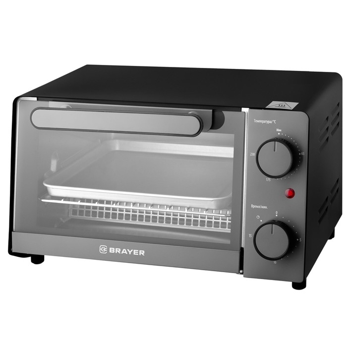 Мини-печь BRAYER 2600BR, 1200 Вт, 9 л, 65-230 &deg;С, таймер, чёрная