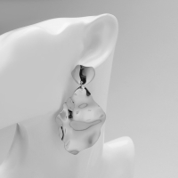 Серьги металл &laquo;Атмосфера&raquo; кувшинка, цвет серебро