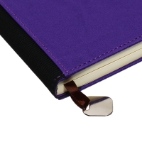 Ежедневник недатированный А5, 140л, клетка, к/зам, с ручкой, в подар. короб., Фиолетовый