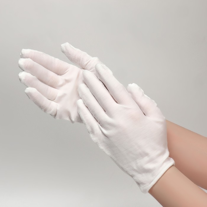Перчатки хлопковые, размер S, пара, фасовка 12 шт, цвет белый Перчатки хлопковые, размер S, пара, фасовка 12 шт, цвет белый