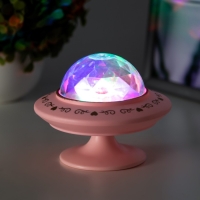 Ночник-проектор "Фьюжн" LED 3хLR44 диско, розовый 12х12х10 см RISALUX Ночник-проектор "Фьюжн" LED 3хLR44 диско, розовый 12х12х10 см RISALUX