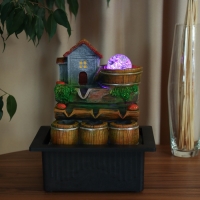 Фонтан "Домик на камнях" 26х22,5 см (с подсветкой)