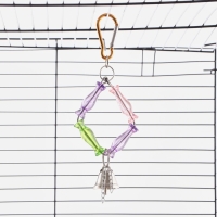 Игрушка для птиц "Ромб из бусин" с колокольчиком, 7 х 20 см, микс цветов Игрушка для птиц "Ромб из бусин" с колокольчиком, 7 х 20 см, микс цветов