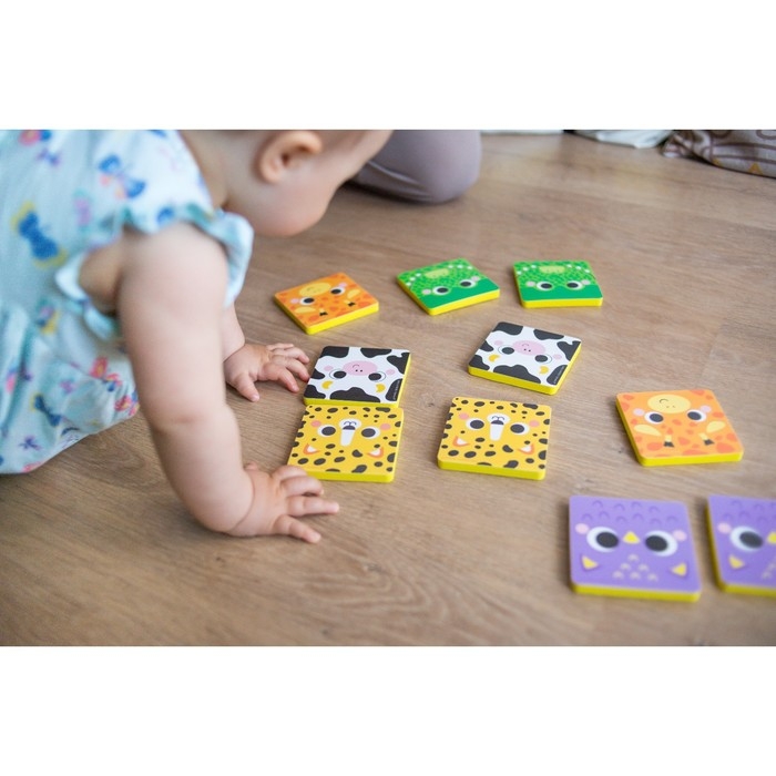 Мемо-игра: Присоски многоразовые для игры в ванной &laquo;Морские животные&raquo;, найди пару, 5 пар, 10 стикеров EVA, Крошка Я