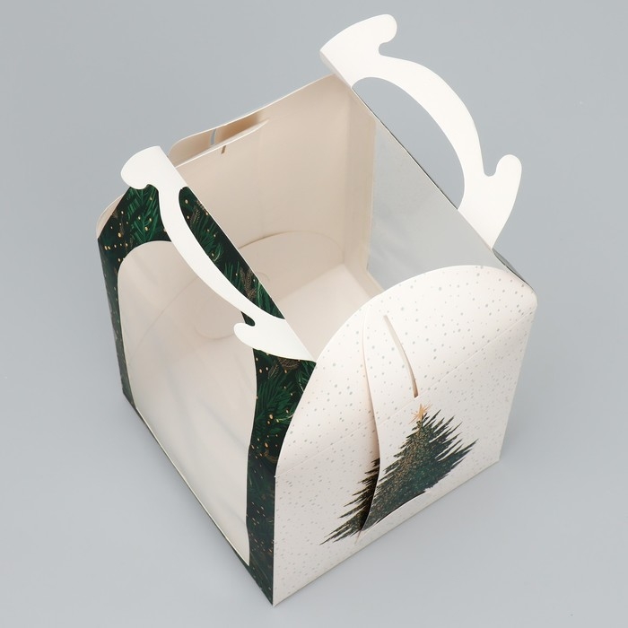 Складная коробка под маленький торт &laquo;Ёлочка&raquo;, 15 х 15 х 18 см, Новый год