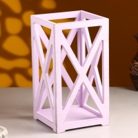 Кашпо деревянное 14×14×26 см "Фонарь Хай-тек Прованс", Сиреневый Кашпо деревянное 14×14×26 см "Фонарь Хай-тек Прованс", Сиреневый