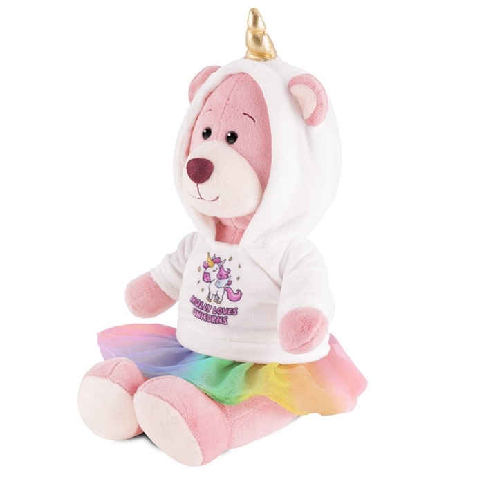 Мягкая игрушка &laquo;Мишка Молли в худи единорога и юбке-сетке&raquo;, 21 см
