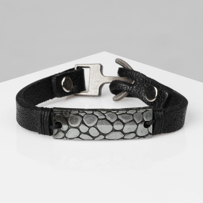 Браслет мужской «Кольчуга», цвет чёрный с чернёным серебром, 21 см Браслет мужской «Кольчуга», цвет чёрный с чернёным серебром, 21 см