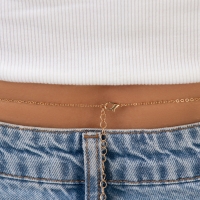 Портупея &laquo;Талия&raquo; звёзды, цвет белый в золоте, 68 см + 25 см удлинитель