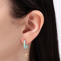 Набор серьги 3 пары &laquo;Сердце&raquo; моря, цветной в золоте