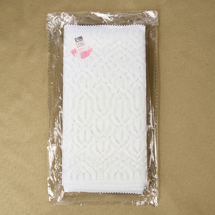 Кружевная эластичная ткань, 185 мм &times; 2,7 &plusmn; 0,5 м, цвет белый