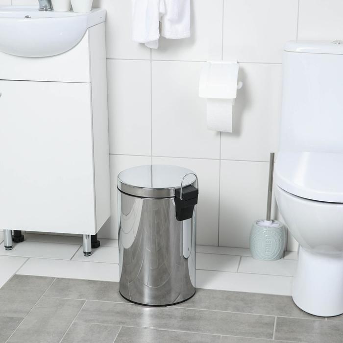 Ведро с педалью Доляна, 12 л, нержавеющая сталь Ведро с педалью Доляна, 12 л, нержавеющая сталь