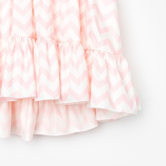Платье для девочки KAFTAN &laquo;Зигзаг&raquo;, размер 32 (110-116), цвет белый/розовый