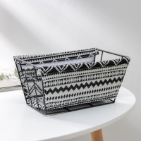 Корзина для хранения Доляна &laquo;Марокко&raquo;, 25&times;15&times;11,5 см, цвет чёрно-белый