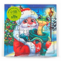Пазлы для детей деревянные &laquo;Новый год! Дед Мороз и змея&raquo;, 16 элементов, символ года 2025