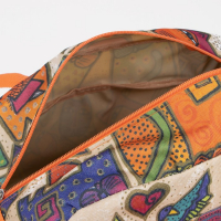 Сумка спортивная на молнии, без подкладки, наружный карман, маленький размер, цвет оранжевый/бежевый