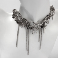 Колье &laquo;Здвёзды&raquo; цепь, цвет серебро