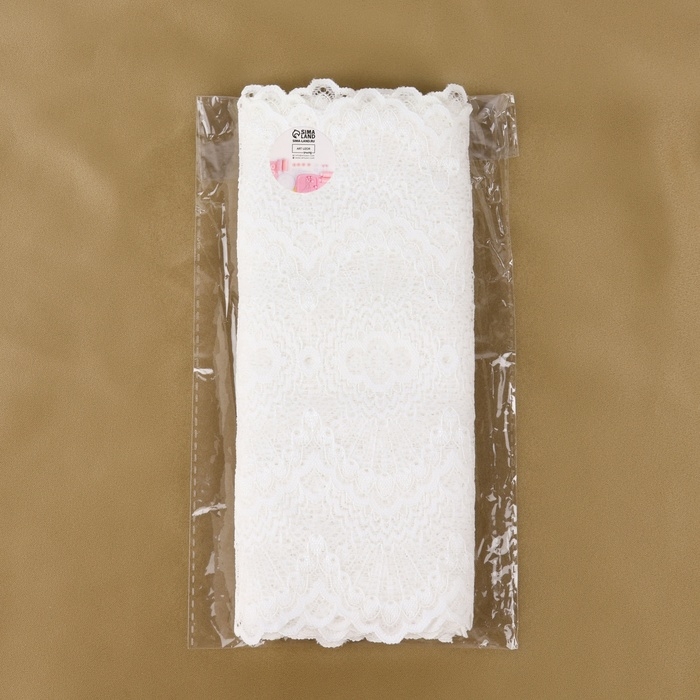 Кружевная эластичная ткань, 240 мм &times; 2,7 &plusmn; 0,5 м, цвет белый