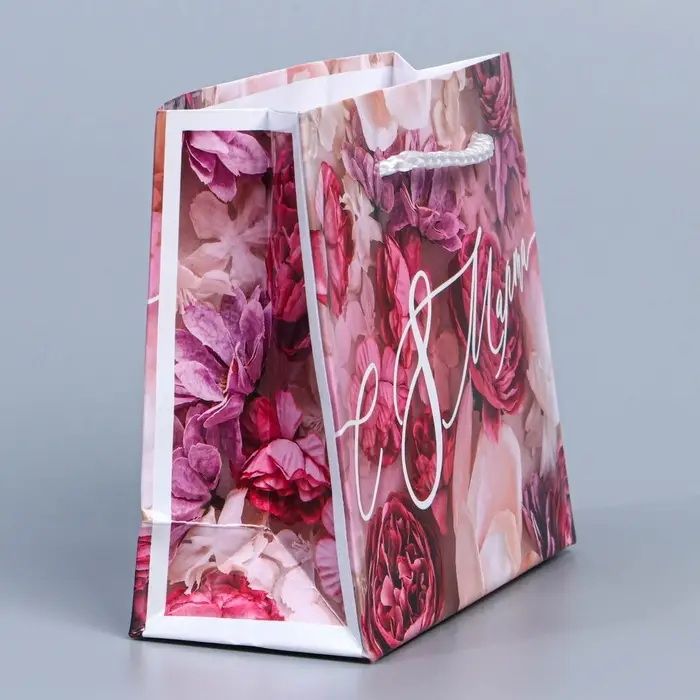 Пакет подарочный ламинированный, упаковка, &laquo;С 8 марта&raquo;, S 12 х 15 х 5.5 см