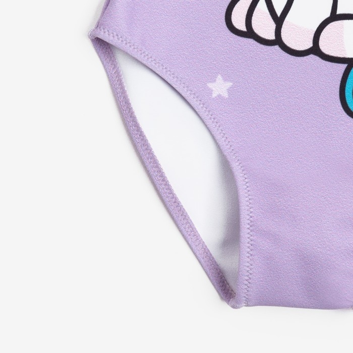 Купальник для девочки KAFTAN &laquo;Единорог&raquo;, рост 98 см, цвет лиловый