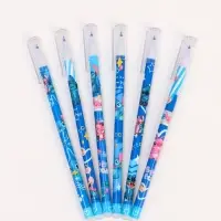 Ручка пиши-стирай с колпачком "Стич", синяя паста 0.5 мм