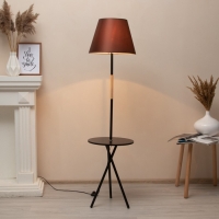 Торшер "Патрисиа" 1х15Вт Е27 со столиком черный/коричневый 40х40х157см Торшер "Патрисиа" 1х15Вт Е27 со столиком черный/коричневый 40х40х157см