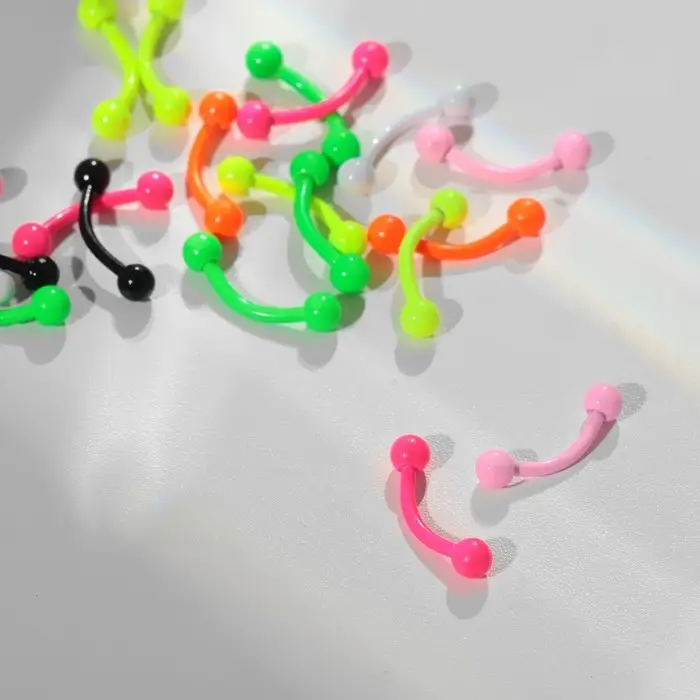 Пирсинг в бровь &laquo;Шарики&raquo; дуо, L=0.8 см, МИКС (фасовка 20 шт.)