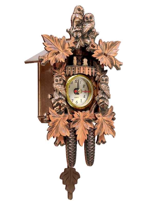 Часы настенные с кукушкой &laquo;Совы&raquo;, плавный ход, 23.1&times;11.8&times;8.5 см