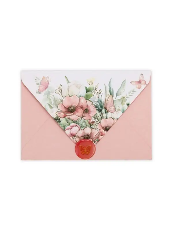 Конверт для денег с открыткой и наклейкой &laquo;Нежные цветы&raquo;, тиснение, акварельный картон, 16 х 11 см