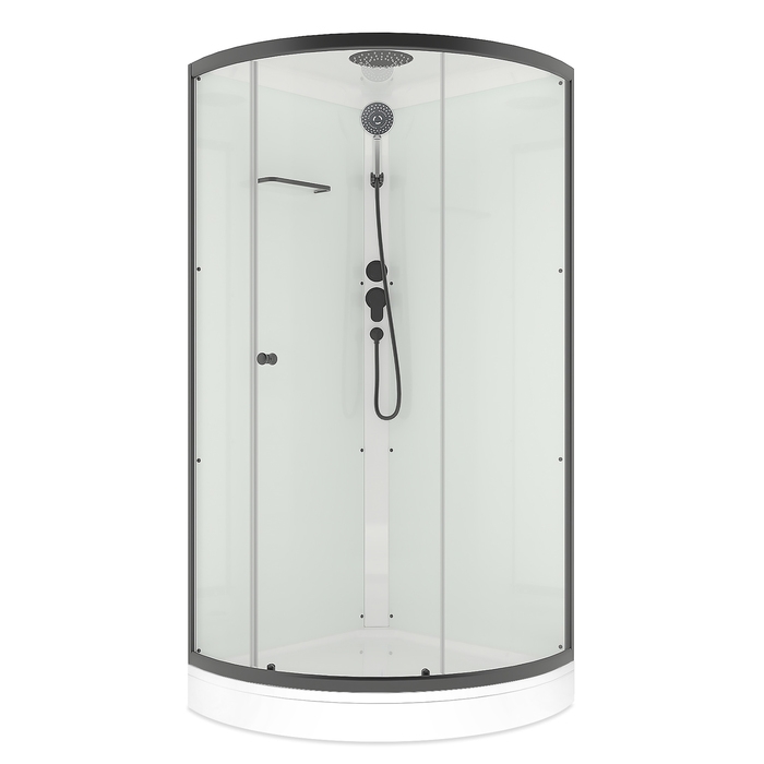 Душевая кабина Domani-Spa Simple 99, поддон 15см, белые стенки, прозрачное стекло, 90х90 см